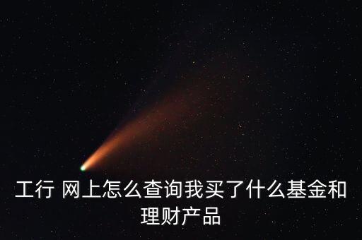 工行 網(wǎng)上怎么查詢我買了什么基金和理財產(chǎn)品