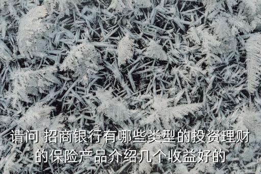 請問 招商銀行有哪些類型的投資理財的保險產品介紹幾個收益好的