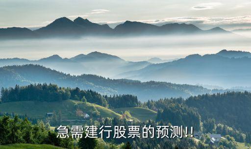 急需建行股票的預測!!