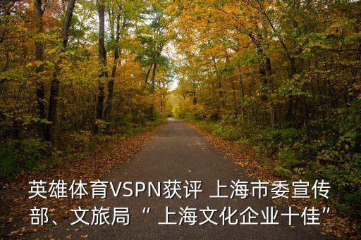 英雄體育VSPN獲評 上海市委宣傳部、文旅局“ 上海文化企業(yè)十佳”
