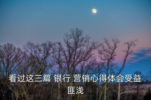 看過(guò)這三篇 銀行 營(yíng)銷心得體會(huì)受益匪淺