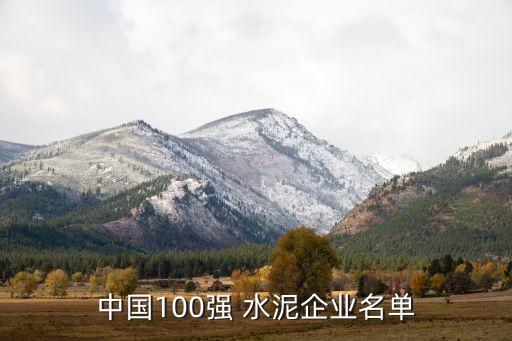 中國100強(qiáng) 水泥企業(yè)名單