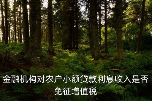 金融機構對農(nóng)戶小額貸款利息收入是否免征增值稅