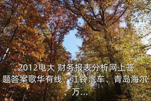 2012中國電財財務(wù)