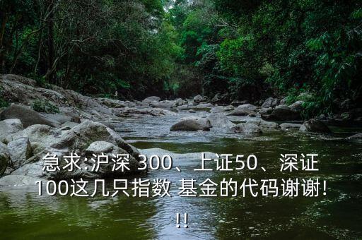 急求:滬深 300、上證50、深證100這幾只指數(shù) 基金的代碼謝謝!!!