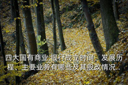 四大國(guó)有商業(yè) 銀行成立時(shí)間、發(fā)展歷程、主要業(yè)務(wù)有哪些及其股改情況...