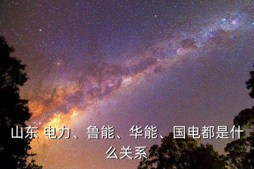 山東 電力、魯能、華能、國電都是什么關系