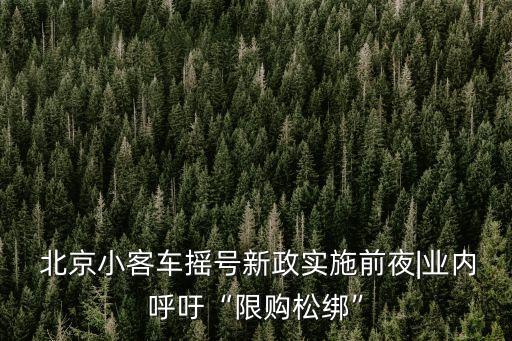  北京小客車(chē)搖號(hào)新政實(shí)施前夜|業(yè)內(nèi)呼吁“限購(gòu)松綁”