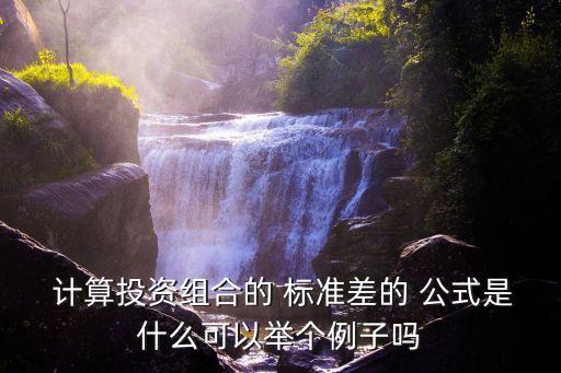  計算投資組合的 標(biāo)準(zhǔn)差的 公式是什么可以舉個例子嗎