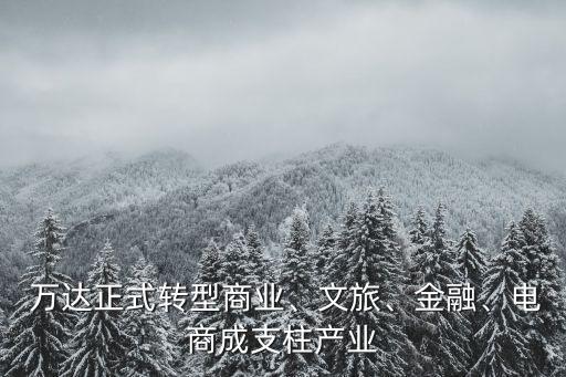  萬(wàn)達(dá)正式轉(zhuǎn)型商業(yè)、文旅、金融、電商成支柱產(chǎn)業(yè)