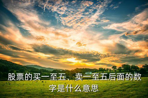  股票的買一至五、賣一至五后面的數(shù)字是什么意思