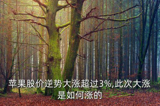 蘋果股價逆勢大漲超過3%,此次大漲是如何漲的