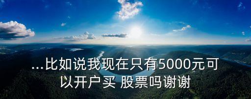 ...比如說(shuō)我現(xiàn)在只有5000元可以開(kāi)戶買 股票嗎謝謝
