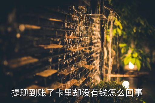 提現(xiàn)到賬了卡里卻沒(méi)有錢(qián)怎么回事