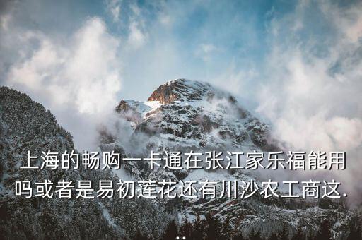  上海的暢購(gòu)一卡通在張江家樂福能用嗎或者是易初蓮花還有川沙農(nóng)工商這...