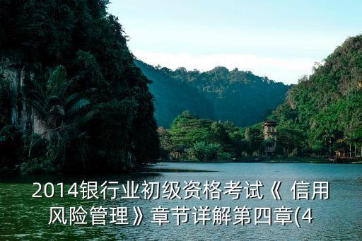 2014銀行業(yè)初級資格考試《 信用風(fēng)險管理》章節(jié)詳解第四章(4