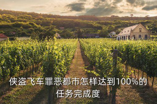 俠盜飛車罪惡都市怎樣達到100%的任務(wù)完成度