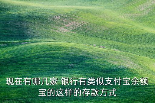 現(xiàn)在有哪幾家 銀行有類(lèi)似支付寶余額寶的這樣的存款方式