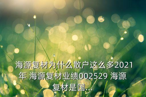  海源復(fù)材為什么散戶這么多2021年 海源復(fù)材業(yè)績002529 海源復(fù)材是國...