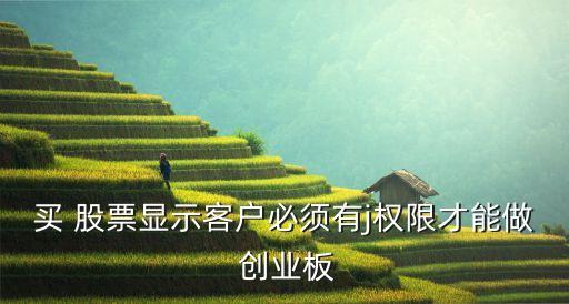 買(mǎi) 股票顯示客戶(hù)必須有j權(quán)限才能做 創(chuàng)業(yè)板