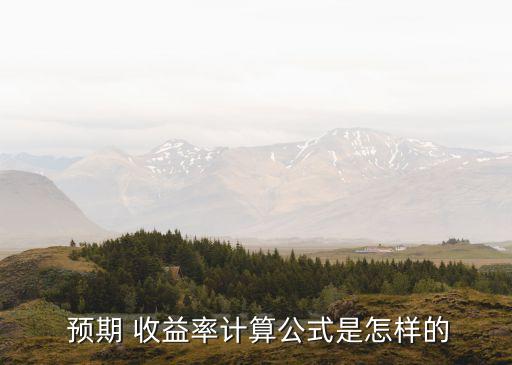  預(yù)期 收益率計算公式是怎樣的
