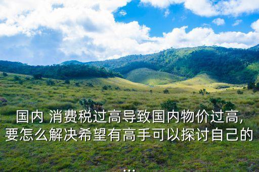 國內(nèi) 消費稅過高導致國內(nèi)物價過高,要怎么解決希望有高手可以探討自己的...