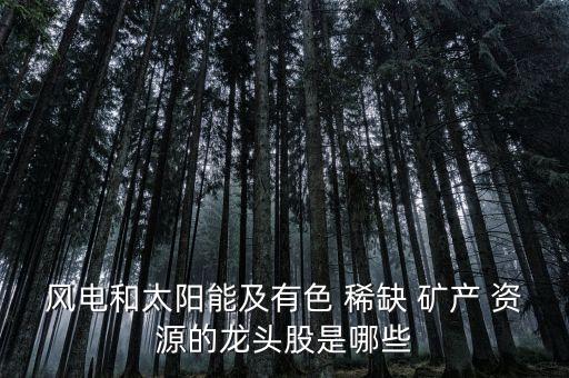 風電和太陽能及有色 稀缺 礦產(chǎn) 資源的龍頭股是哪些