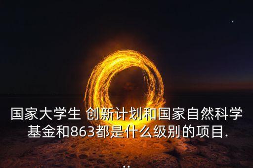 國家大學生 創(chuàng)新計劃和國家自然科學 基金和863都是什么級別的項目...
