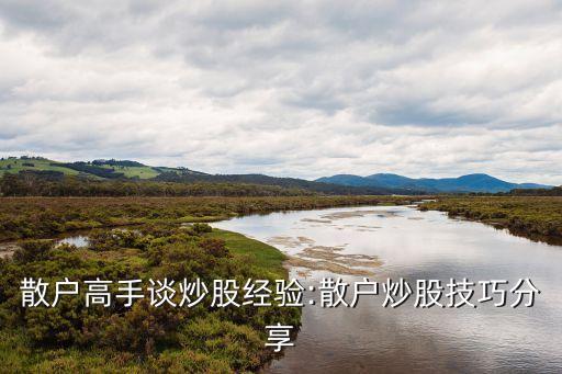 散戶高手談炒股經(jīng)驗:散戶炒股技巧分享