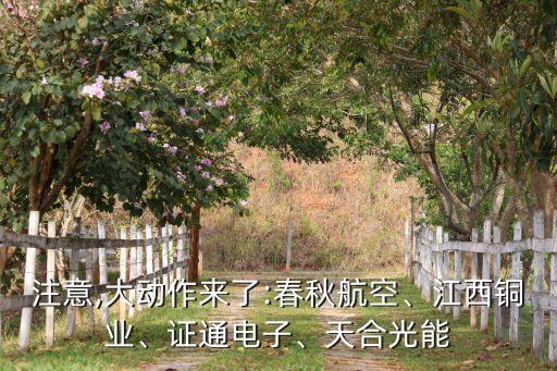 注意,大動作來了:春秋航空、江西銅業(yè)、證通電子、天合光能