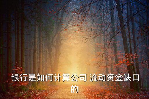  銀行是如何計(jì)算公司 流動資金缺口的
