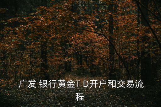  廣發(fā) 銀行黃金T D開(kāi)戶和交易流程