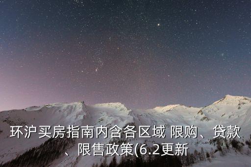 環(huán)滬買房指南內(nèi)含各區(qū)域 限購、貸款、限售政策(6.2更新