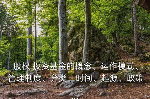  股權(quán) 投資基金的概念、運作模式、 管理制度、分類、時間、起源、政策...