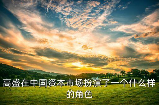 高盛在中國資本市場扮演了一個(gè)什么樣的角色