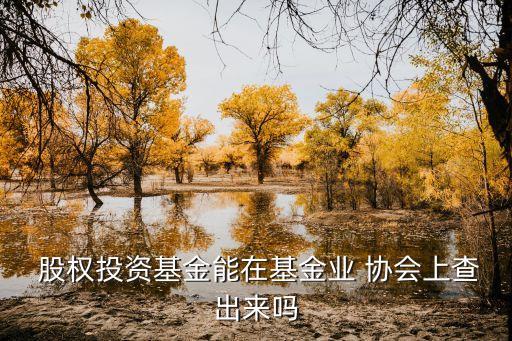  股權投資基金能在基金業(yè) 協(xié)會上查出來嗎