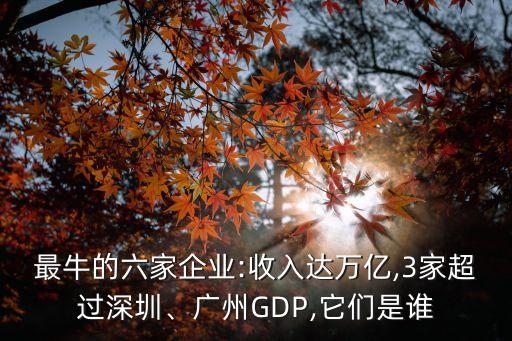 最牛的六家企業(yè):收入達萬億,3家超過深圳、廣州GDP,它們是誰