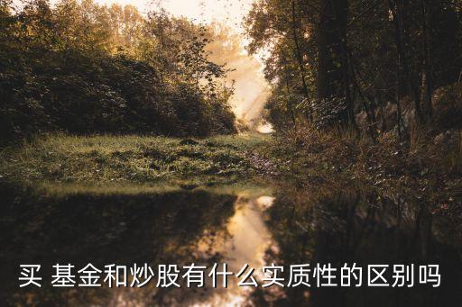 買 基金和炒股有什么實質(zhì)性的區(qū)別嗎