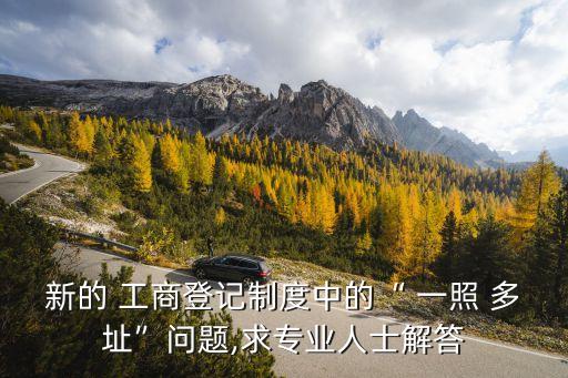 新的 工商登記制度中的“ 一照 多址”問(wèn)題,求專業(yè)人士解答
