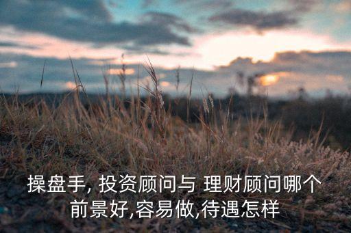 操盤(pán)手, 投資顧問(wèn)與 理財(cái)顧問(wèn)哪個(gè)前景好,容易做,待遇怎樣