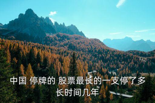 中國 停牌的 股票最長的一支停了多長時(shí)間幾年