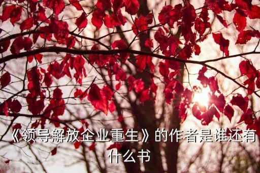 《領(lǐng)導解放企業(yè)重生》的作者是誰還有什么書
