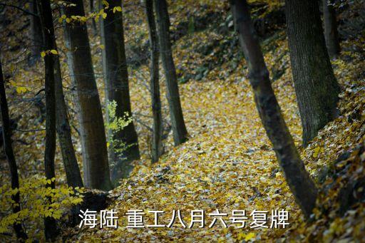  海陸 重工八月六號復牌