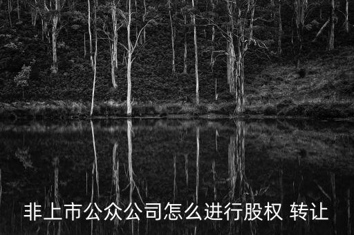 非上市公眾公司怎么進行股權 轉讓