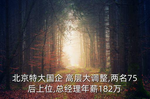 北京特大國企 高層大調整,兩名75后上位,總經理年薪182萬