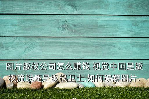 圖片版權公司怎么賺錢 視覺中國是版權流氓還是版權衛(wèi)士,如何破解圖片...