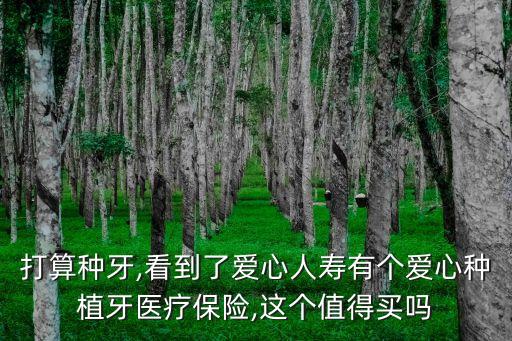 打算種牙,看到了愛(ài)心人壽有個(gè)愛(ài)心種植牙醫(yī)療保險(xiǎn),這個(gè)值得買(mǎi)嗎