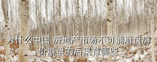 為什么中國 房地產(chǎn)市場不可能崩盤房價崩盤的后果有哪些