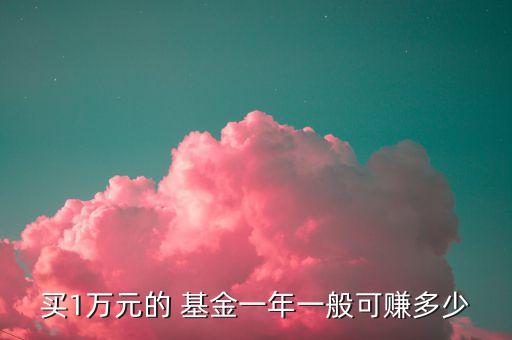 買(mǎi)1萬(wàn)元的 基金一年一般可賺多少