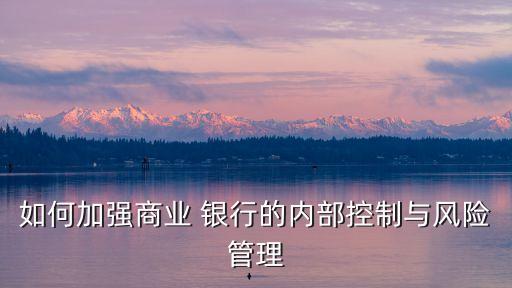 如何加強商業(yè) 銀行的內(nèi)部控制與風(fēng)險管理